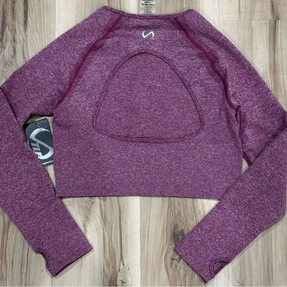 NEW TLF React Seamless Long Sleeve Athletic Shirt Berry Heather Women’s XL - Picture 3 of 5